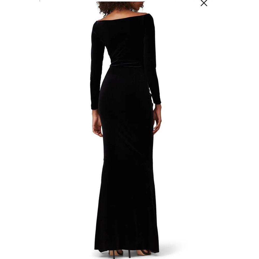Chiara Boni Silveria Gown Black Velvet Maxi Dress, La Petite Robe, size 10 - Picture 2 of 7